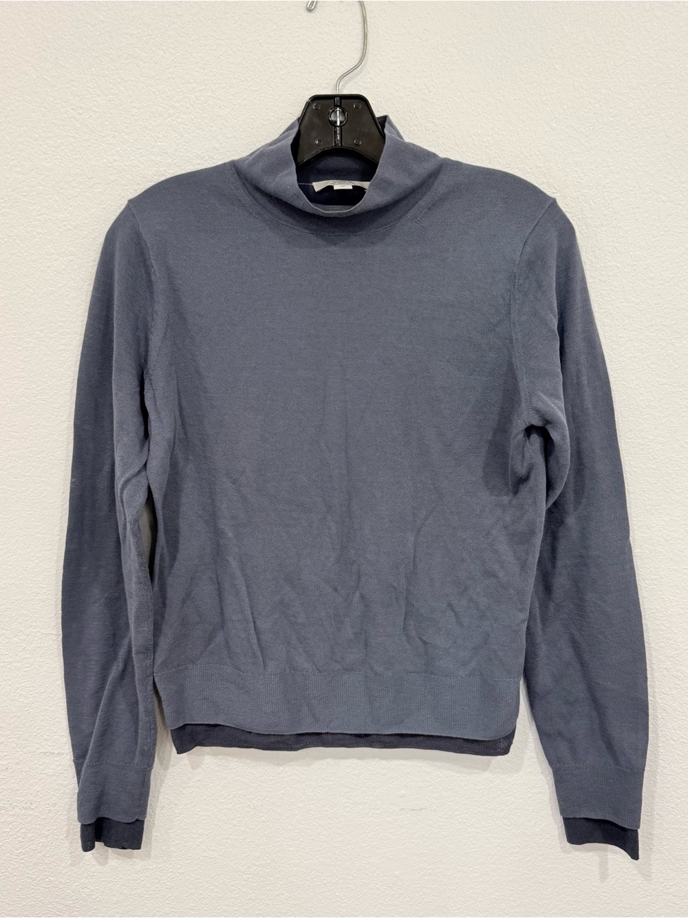 Vince Layered cotton-blend turtleneck sweater slate blue women’s size small - Picture 4 of 7